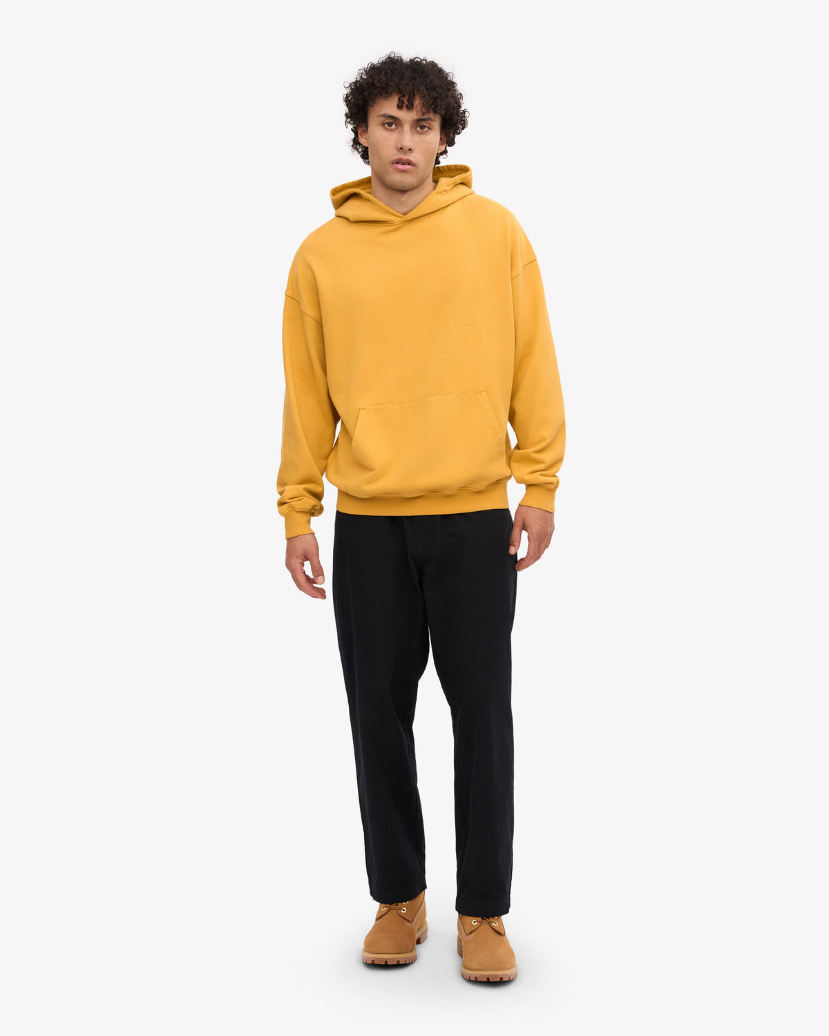 Men's Organic Cotton Oversized Hoodie in Burned Yellow – view 5