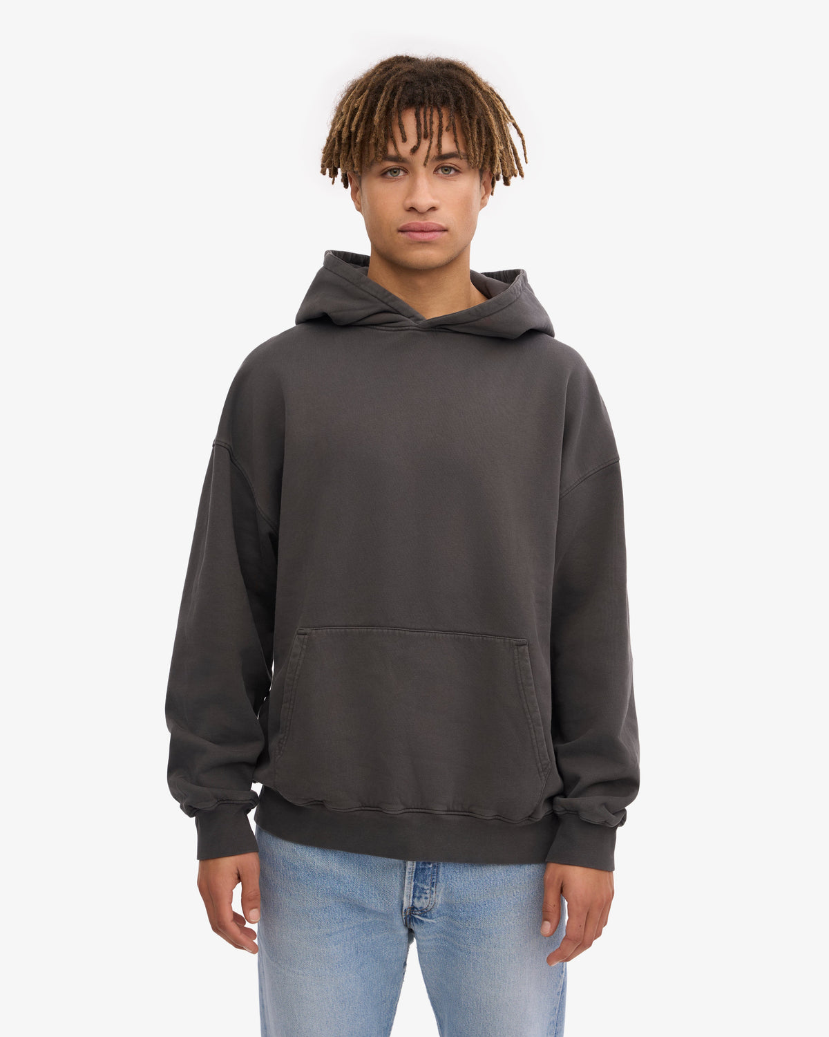Men's Organic Cotton Hoodie Sweatsuit – Oversized Hoodie with Kangaroo Pocket, Relaxed Sweatpants | Lava Grey – view 2