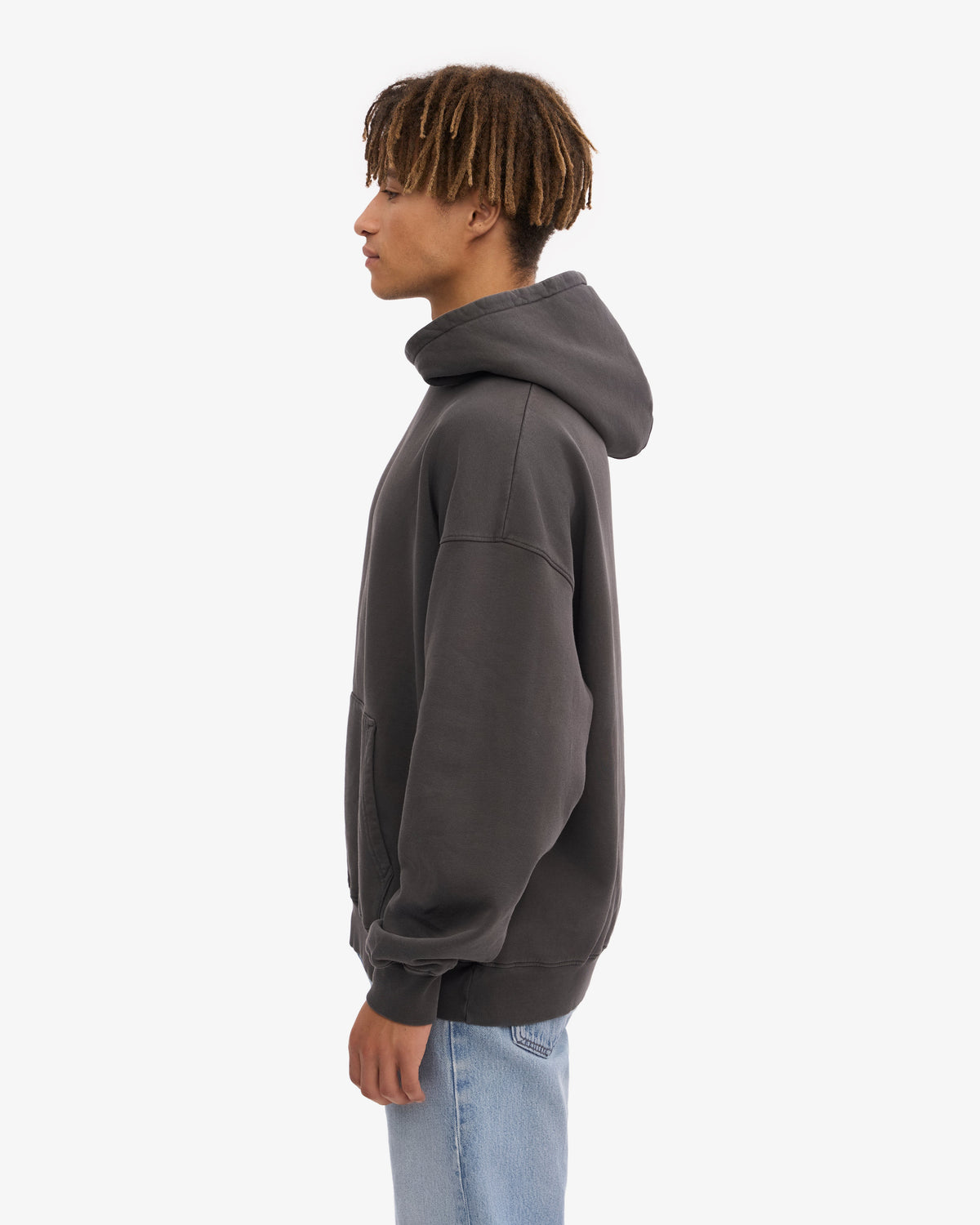 Men's Organic Cotton Hoodie Sweatsuit – Oversized Hoodie with Kangaroo Pocket, Relaxed Sweatpants | Lava Grey – view 3