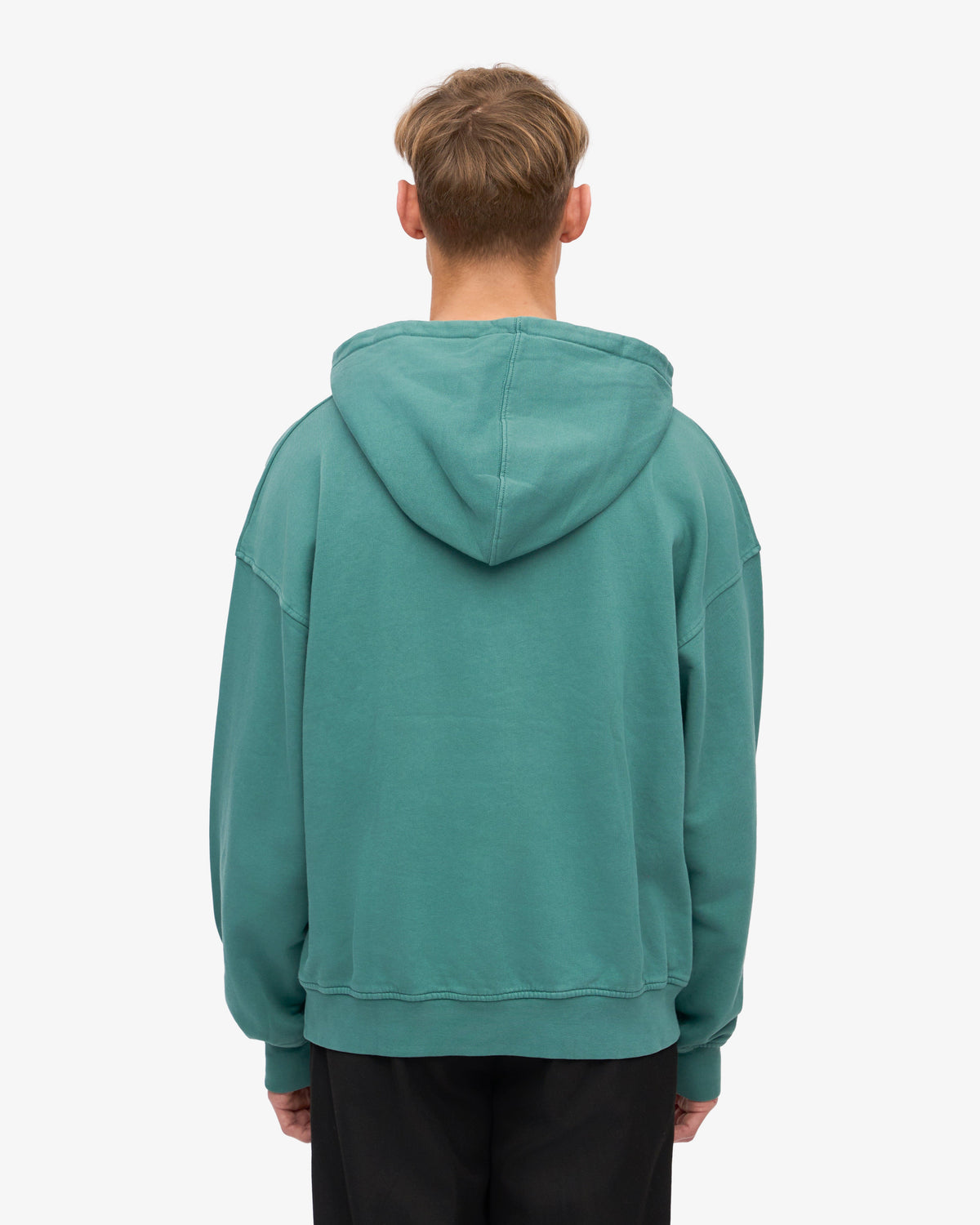 Men's Organic Cotton Oversized Hoodie in Pine Green – view 4