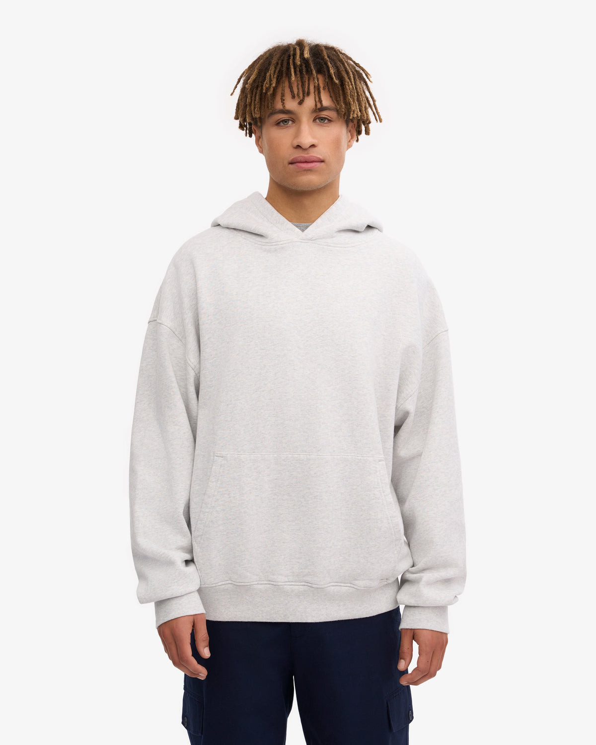 Men's Organic Cotton Hoodie Sweatsuit in Snow Melange – view 2