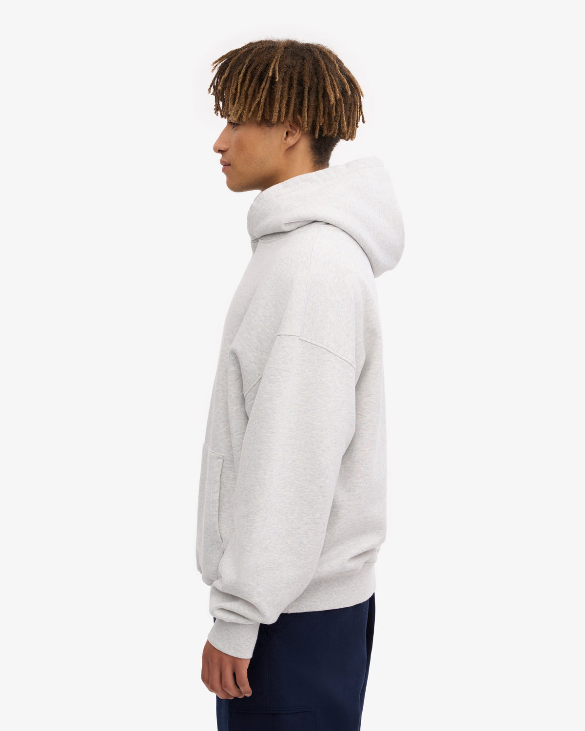 Men's Organic Cotton Hoodie Sweatsuit in Snow Melange – view 3