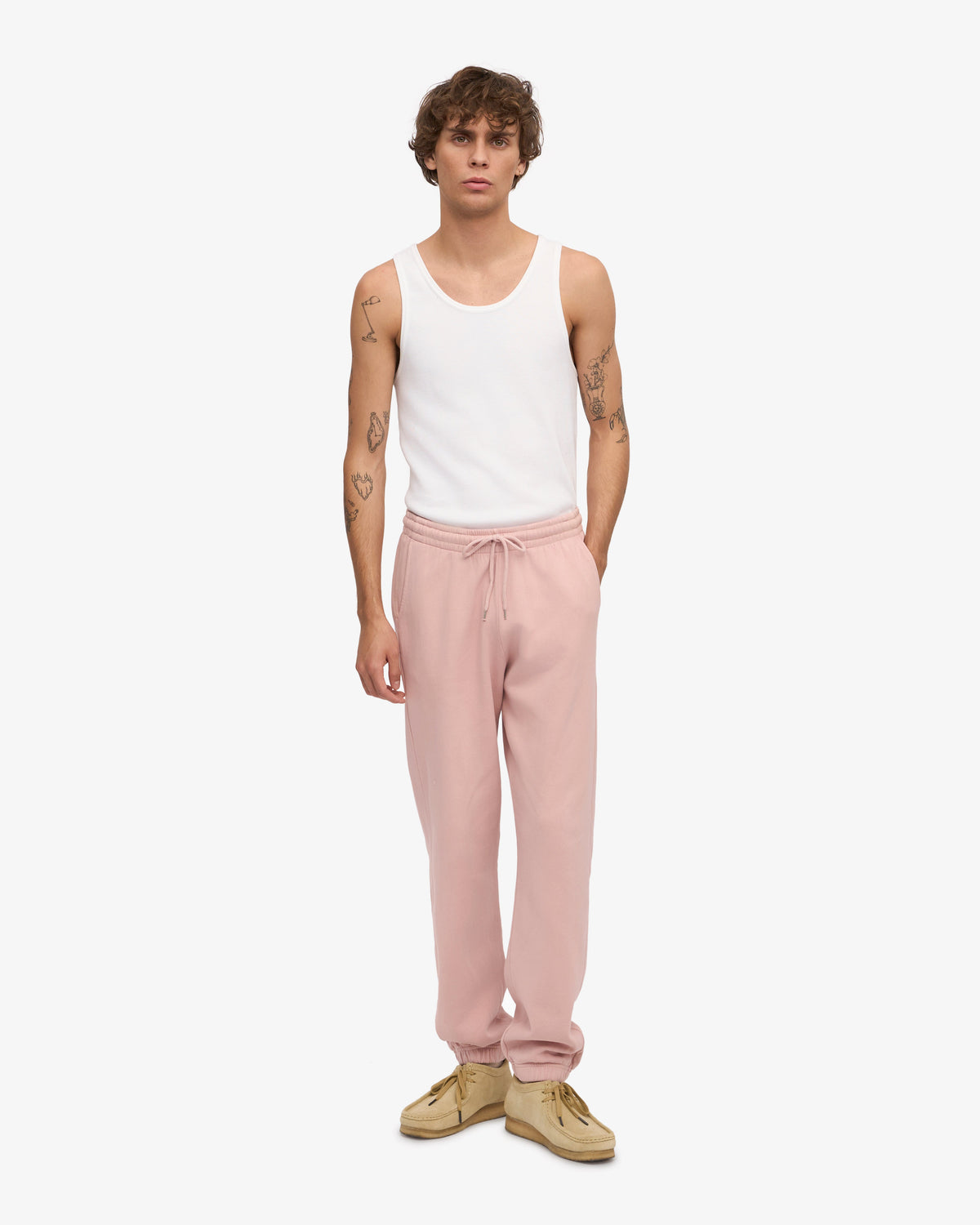 Men's Organic Cotton Sweatpants in Faded Pink – view 2