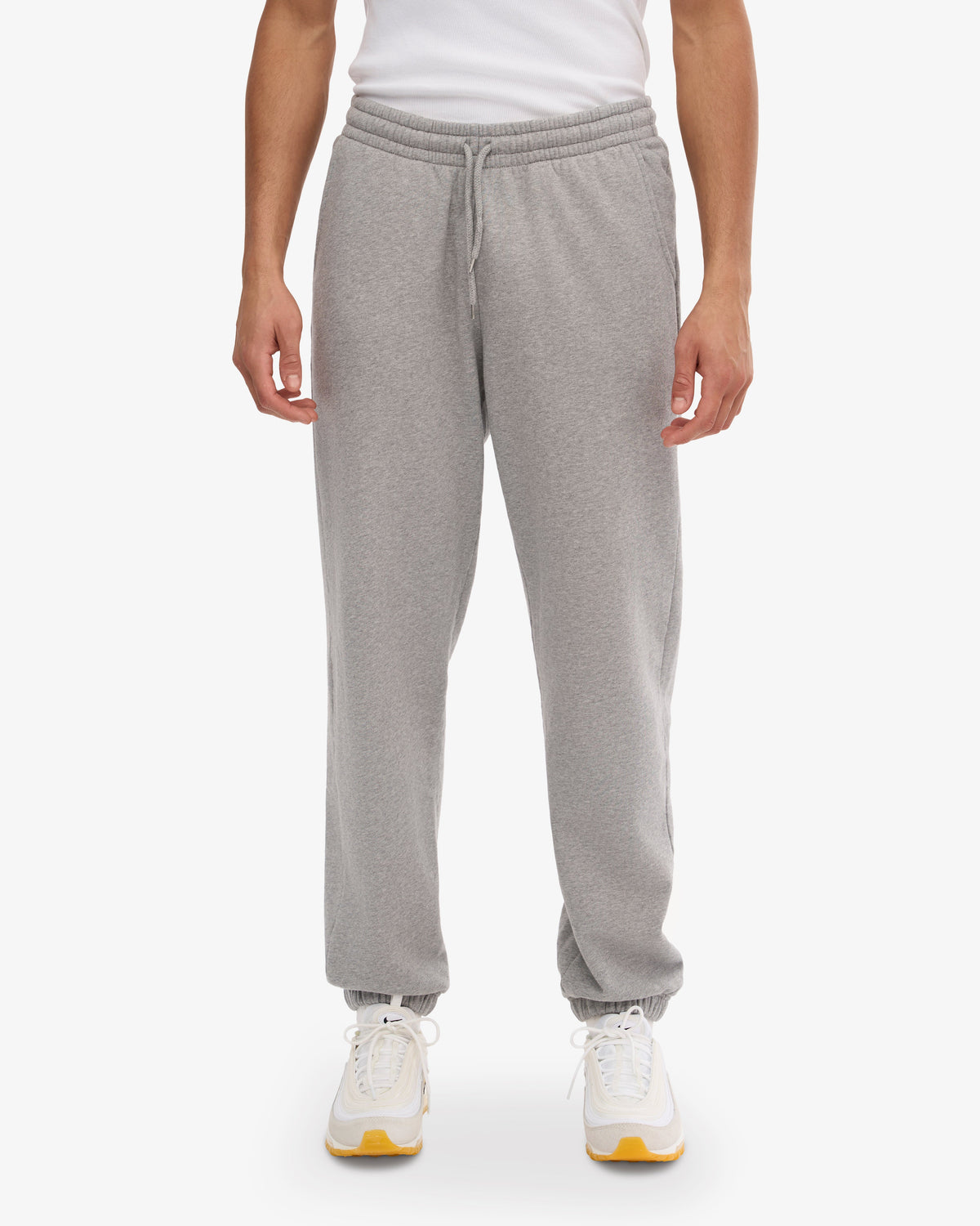 Men's Organic Cotton Crewneck Sweatsuit in Heather Grey – view 6