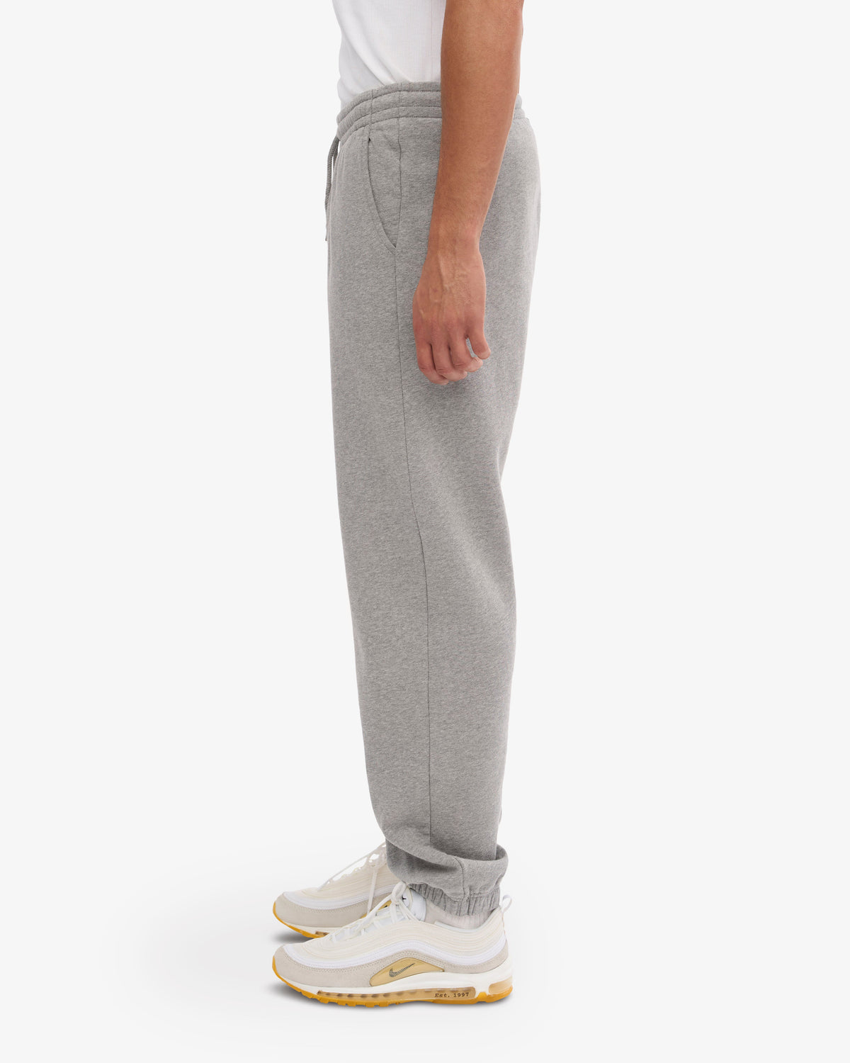 Men's Organic Cotton Crewneck Sweatsuit in Heather Grey – view 7