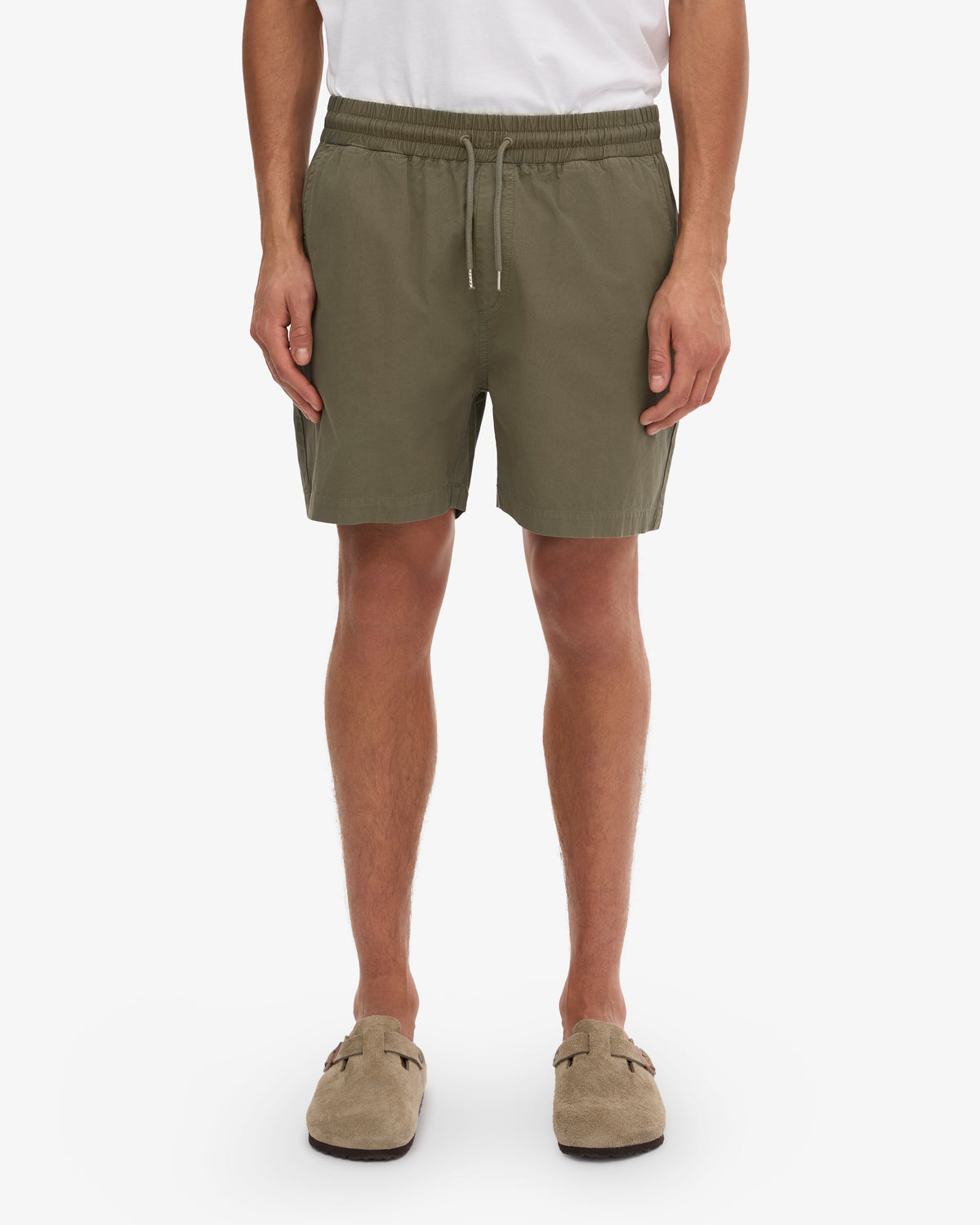 Men's Organic Cotton Twill Shorts in Dusty Olive – view 3