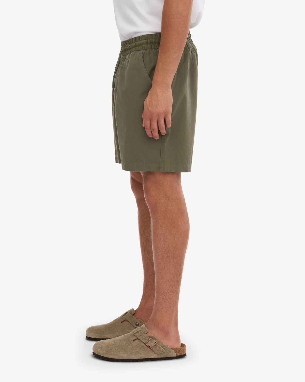 Men's Organic Cotton Twill Shorts 2-Pack – Garment Dyed, Elastic Adjustable Waistband | Lava Grey, Dusty Olive