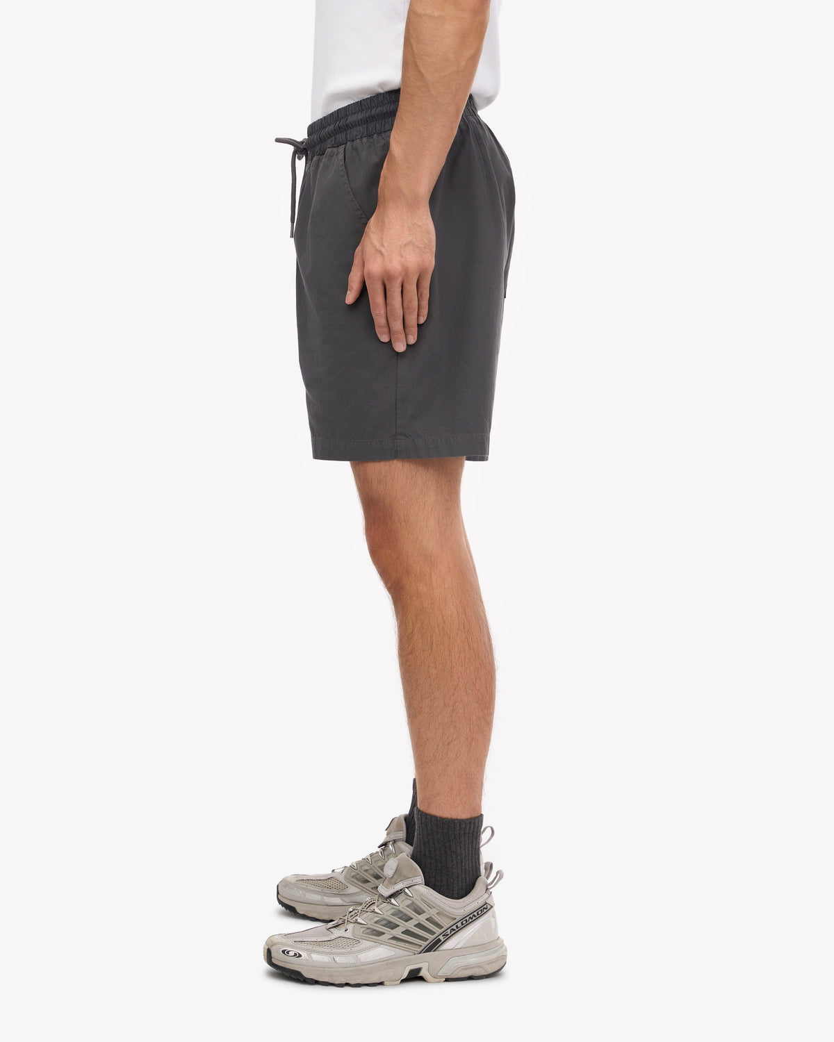 Men's Organic Cotton Twill Shorts in Lava Grey – view 4