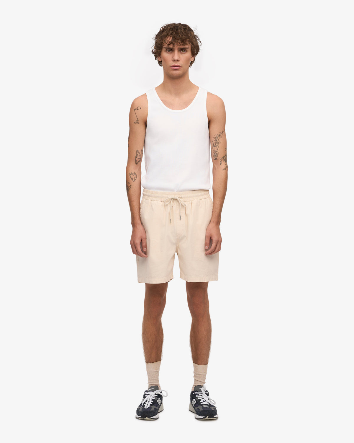 Men's Organic Cotton Twill Shorts in Ivory White – view 2