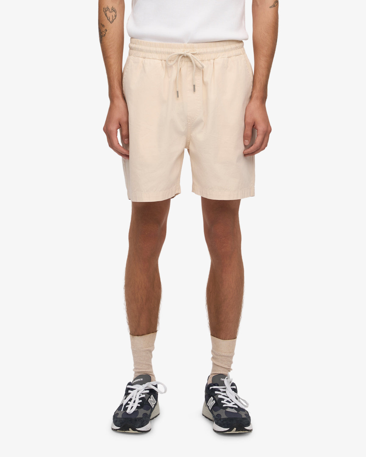 Men's Organic Cotton Twill Shorts in Ivory White – view 3