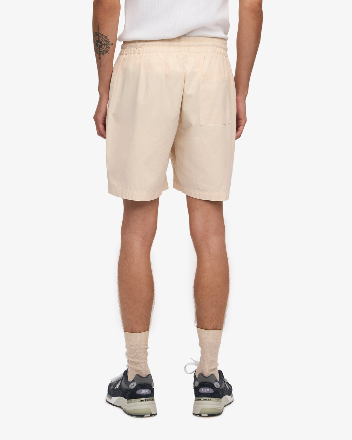 Men's Organic Cotton Twill Shorts in Ivory White – view 5