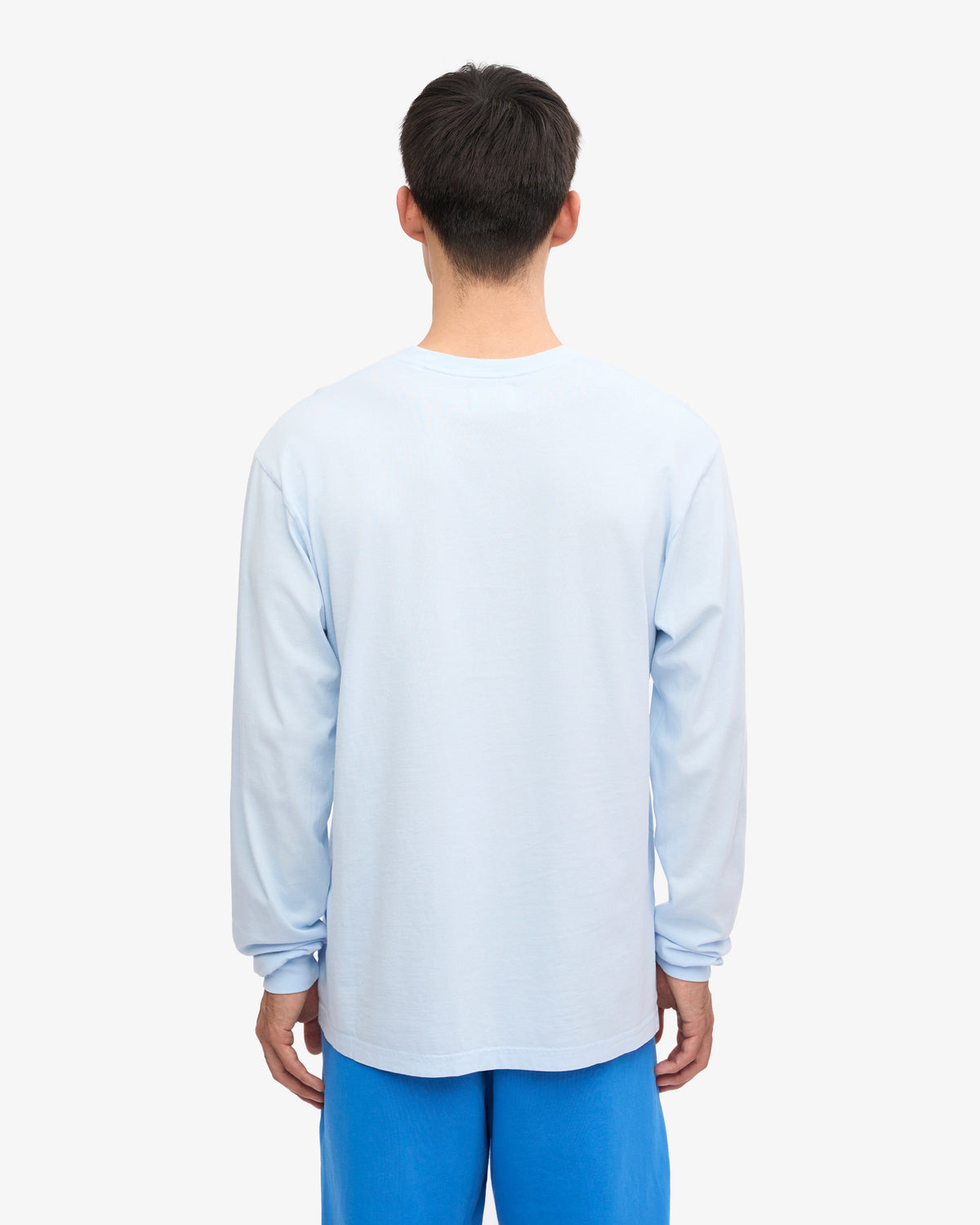 Men's Organic Cotton Oversized Long Sleeve T-Shirt in Polar Blue – view 4