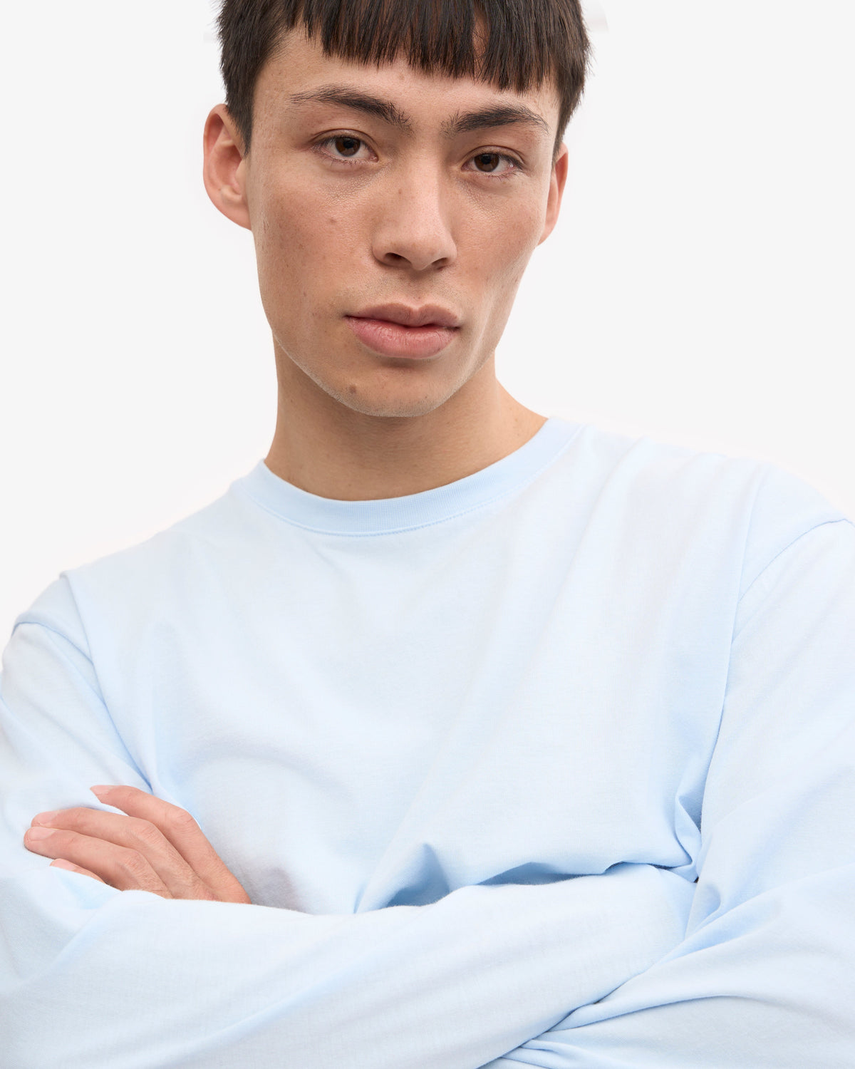 Men's Organic Cotton Oversized Long Sleeve T-Shirt in Polar Blue – view 7