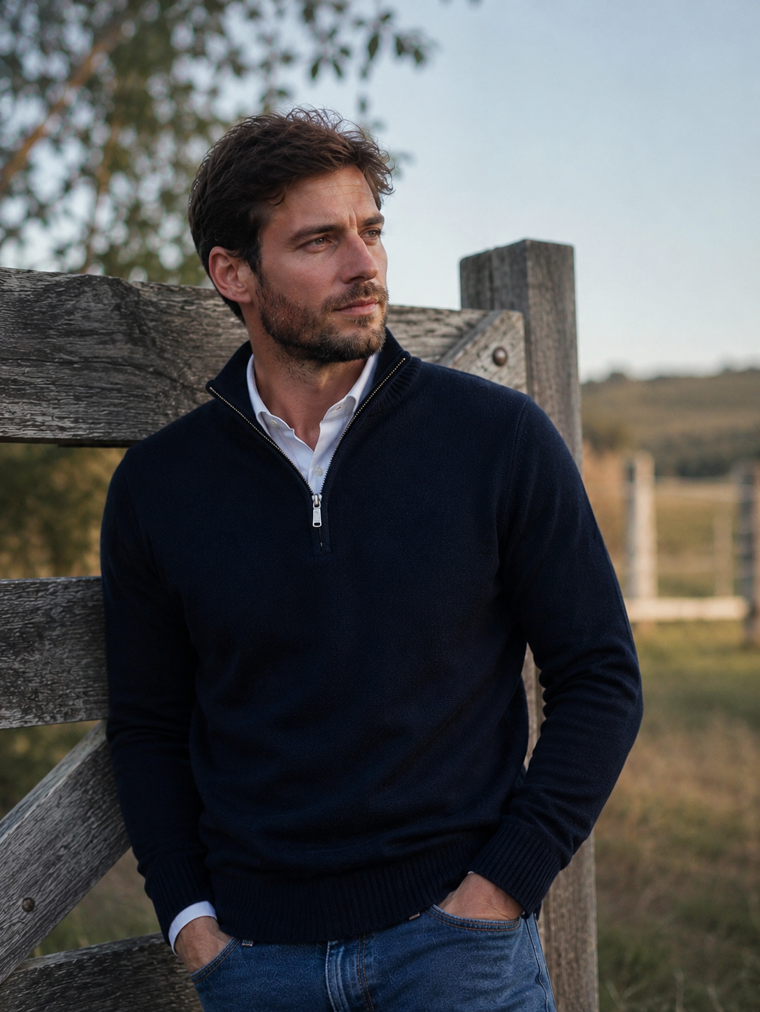 Riviera Men's Cotton Stretch Knit Jumper – view 11