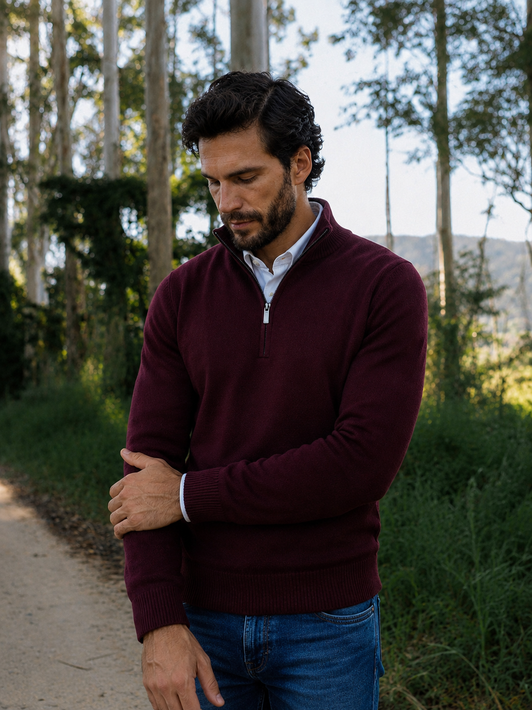 Riviera Men's Cotton Stretch Knit Jumper – view 23