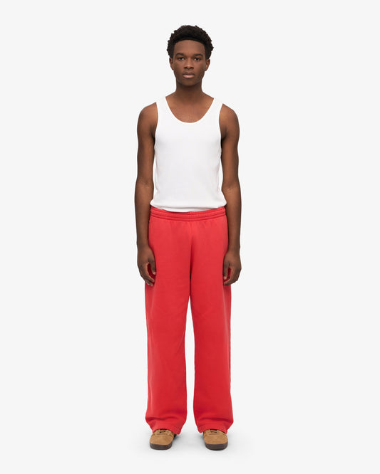 Men's Organic Cotton Straight Leg Sweatpants in Red Tangerine – view 2