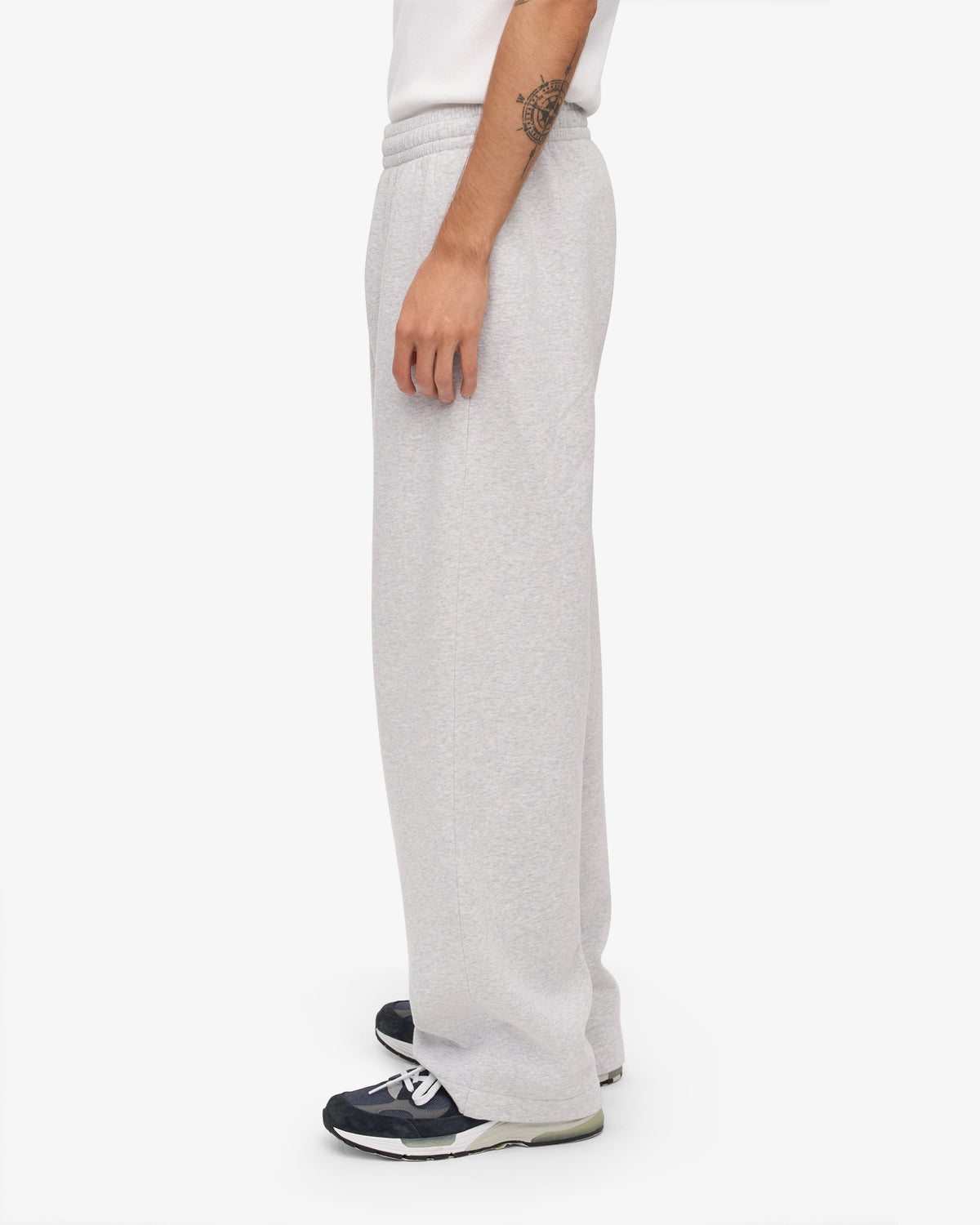 Men's Organic Cotton Straight Leg Sweatpants in Snow Melange – view 4