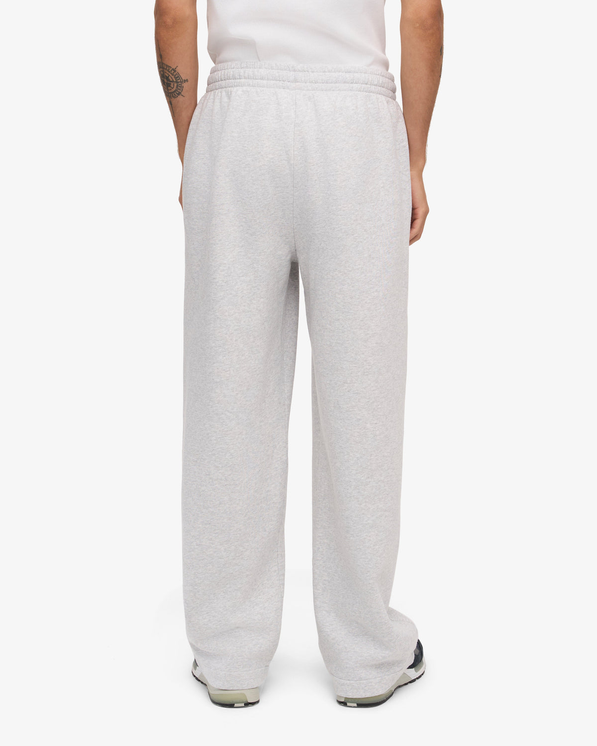 Men's Organic Cotton Straight Leg Sweatpants in Snow Melange – view 5