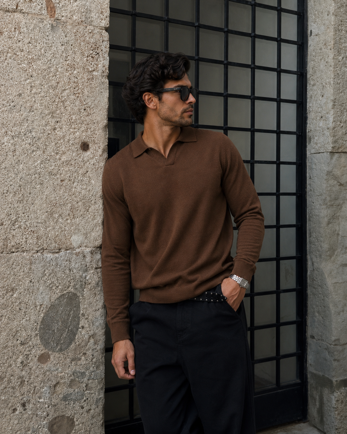 Sterling Men's Cotton Stretch Knit Jumper – view 7