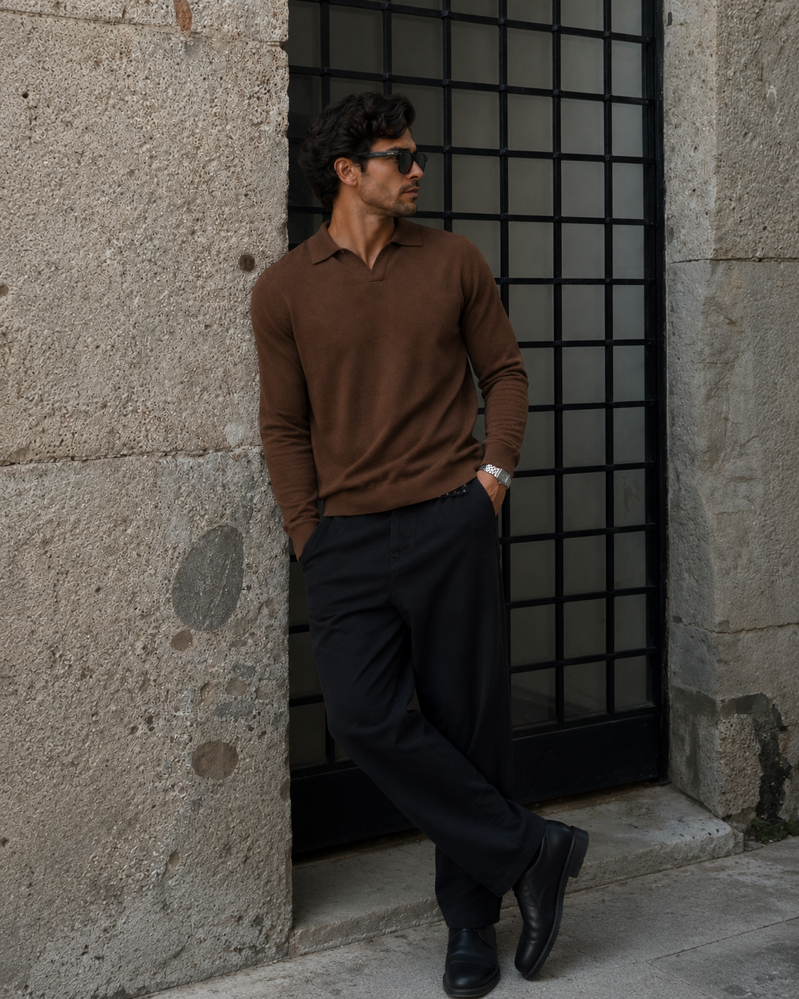 Sterling Men's Cotton Stretch Knit Jumper – view 6