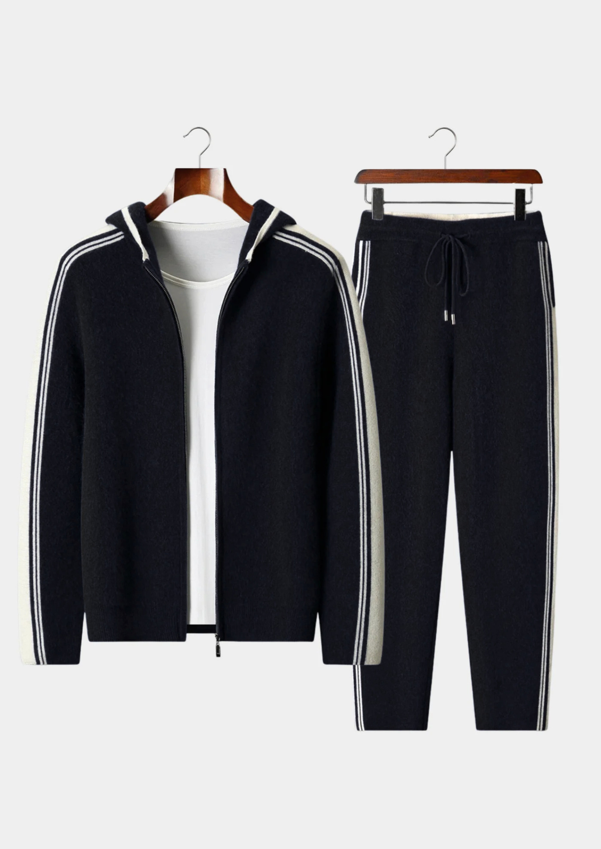 Damien Men's Evening-In Refined Matching Set in Black – view 1