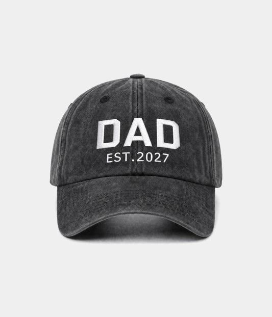 Dad Est 2027 Men's Embroidered Washed Cotton Baseball Cap – view 1