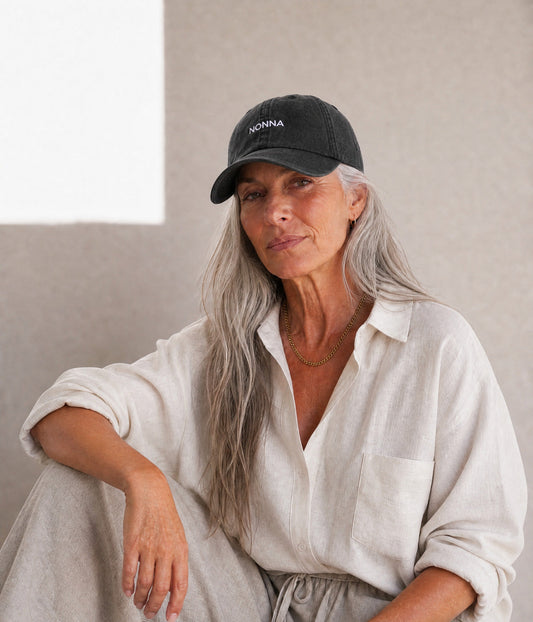 Men's Washed Cotton Baseball Cap in Black – view 2