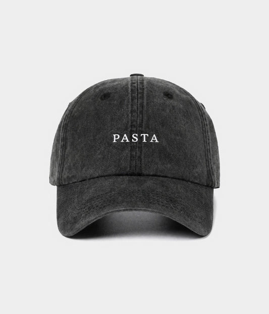 Pasta Men's Embroidered Washed Cotton Baseball Cap in Black – view 1