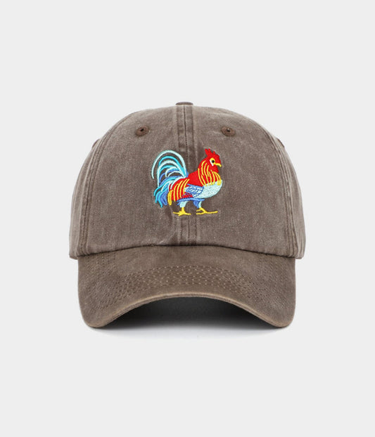 Rooster Men's Embroidered Washed Cotton Baseball Cap – view 1